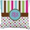 Stripes & Dots Faux-Linen Throw Pillow 18" (Personalized)