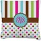 Stripes & Dots Faux-Linen Throw Pillow 20" (Personalized)
