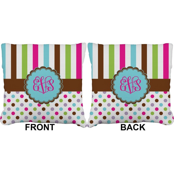 Stripes & Dots Burlap Pillow Approval