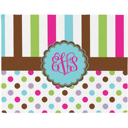 Stripes & Dots Woven Fabric Placemat - Twill w/ Monogram