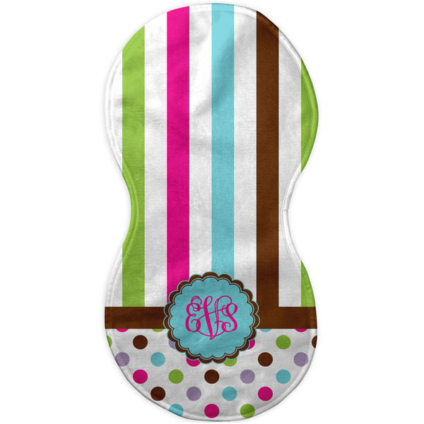 Stripes & Dots Burp Peanut Shaped Flat