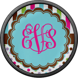 Stripes & Dots Cabinet Knob (Black) (Personalized)