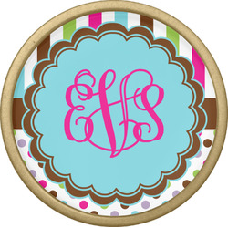 Stripes & Dots Cabinet Knob - Gold (Personalized)