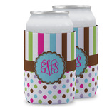 Stripes & Dots Can Cooler (12 oz) w/ Monogram