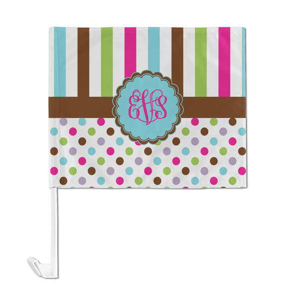 Stripes & Dots Car Flag - Large - FRONT