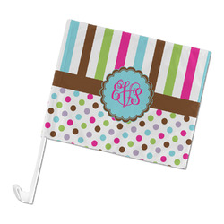 Stripes & Dots Car Flag - Large (Personalized)