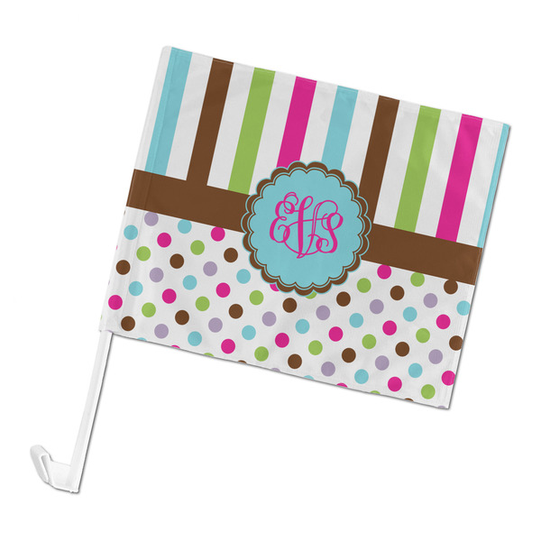 Custom Stripes & Dots Car Flag - Large (Personalized)