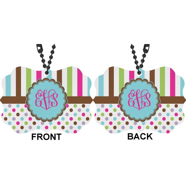 Stripes & Dots Car Ornament (Approval)