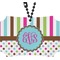 Stripes & Dots Rear View Mirror Ornament (Personalized)