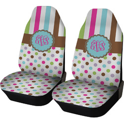 Stripes & Dots Car Seat Covers (Set of Two) (Personalized)