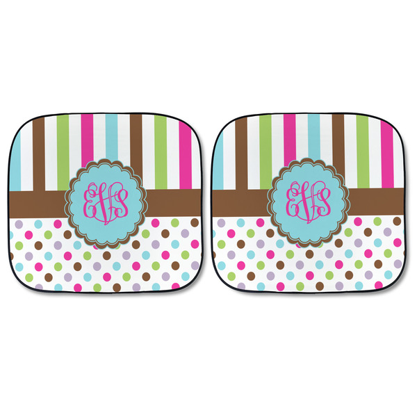 Stripes & Dots Car Sun Shades - FRONT