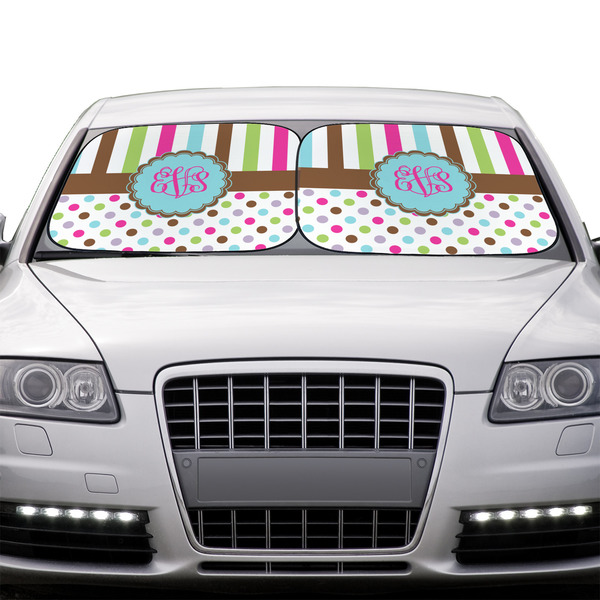 Stripes & Dots Car Sun Shades - IN CONTEXT