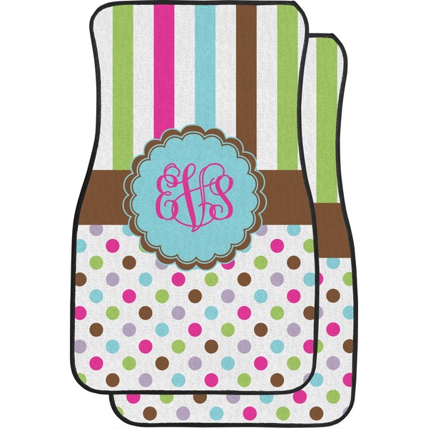 Stripes & Dots Custom Car Floor Mats (Front Seat)