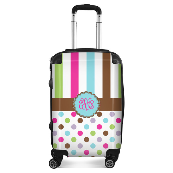 Custom Stripes & Dots Suitcase - 20" Carry On (Personalized)