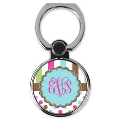 Stripes & Dots Cell Phone Ring Stand & Holder (Personalized)