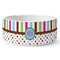 Stripes & Dots Ceramic Dog Bowl - Medium - Front