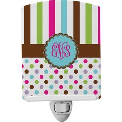 Stripes & Dots Ceramic Night Light (Personalized)