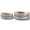 Stripes & Dots Ceramic Dog Bowls - Size Comparison