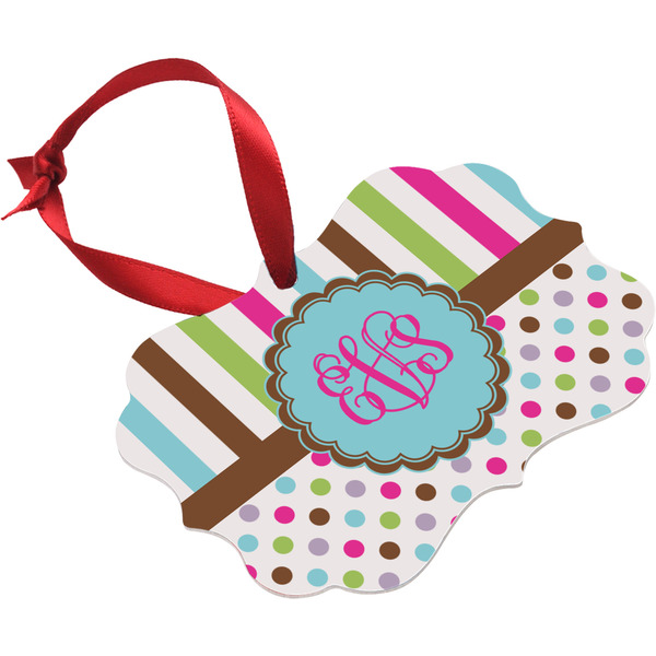 Stripes & Dots Christmas Ornament