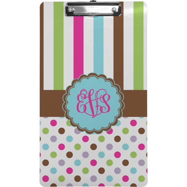 Custom Stripes & Dots Clipboard (Legal Size) (Personalized)