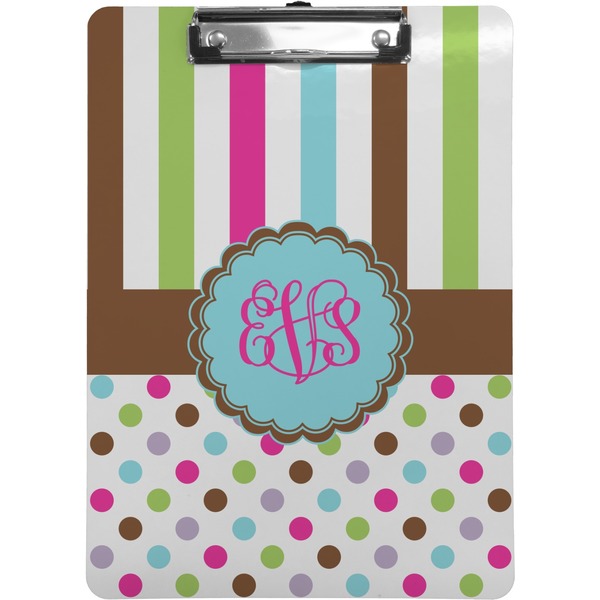 Custom Stripes & Dots Clipboard (Letter Size) (Personalized)