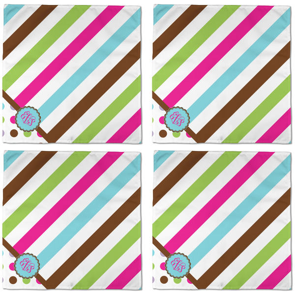 Stripes & Dots Cloth Napkins - Personalized Dinner (APPROVAL) Set of 4
