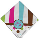 Stripes & Dots Cloth Dinner Napkin - Single w/ Monogram