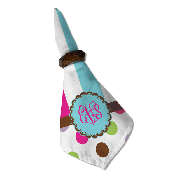 Stripes & Dots Cloth Napkins - Personalized Dinner (Folded in Ring) (MAIN)