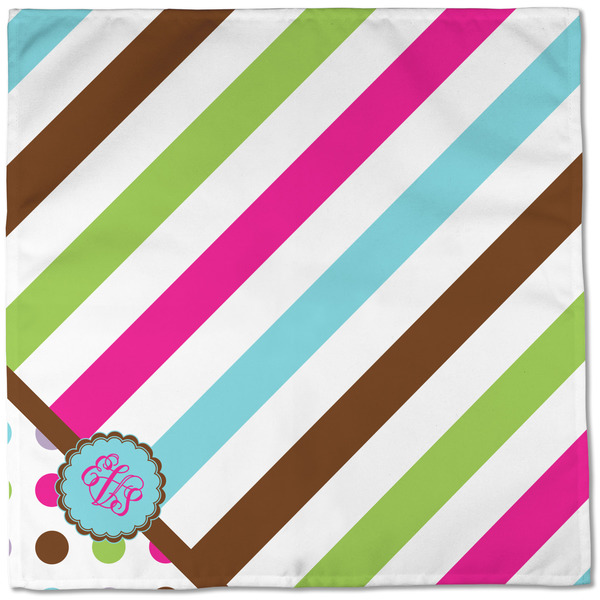 Stripes & Dots Cloth Napkins - Personalized Dinner (Full Open)