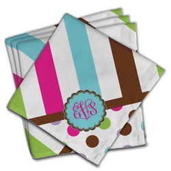 Stripes & Dots Cloth Napkins (Set of 4) (Personalized)
