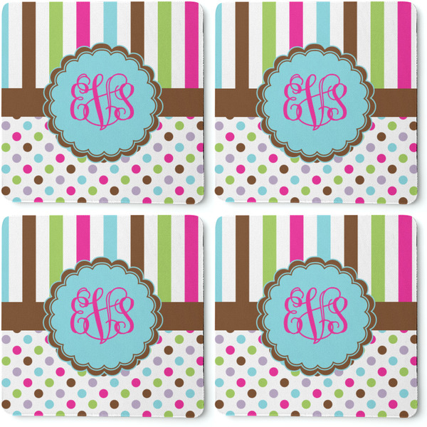Stripes & Dots Coaster Rubber Back - Apvl