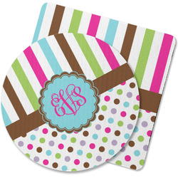 Stripes & Dots Rubber Backed Coaster (Personalized)