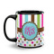 Stripes & Dots Coffee Mug - 11 oz - Black