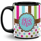 Stripes & Dots Coffee Mug - 11 oz - Full- Black