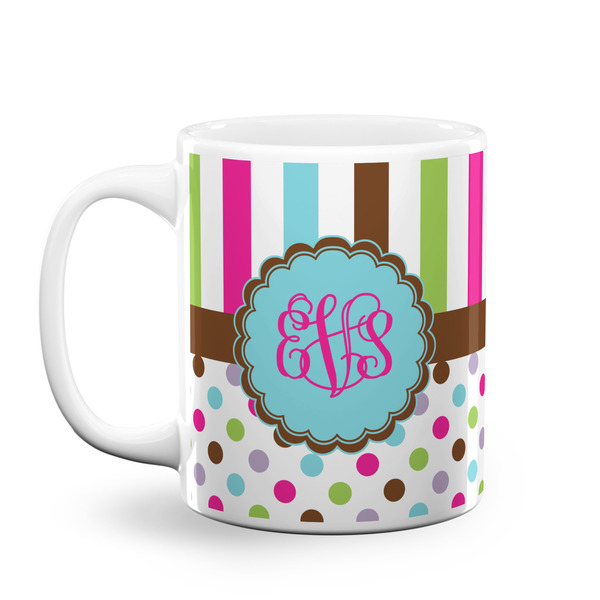 Custom Stripes & Dots Coffee Mug (Personalized)