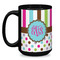 Stripes & Dots Coffee Mug - 15 oz - Black