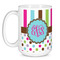 Stripes & Dots Coffee Mug - 15 oz - White
