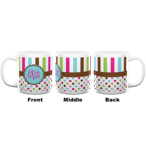Stripes & Dots Coffee Mug - 20 oz - White APPROVAL