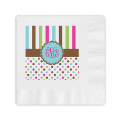 Stripes & Dots Coined Cocktail Napkins (Personalized)