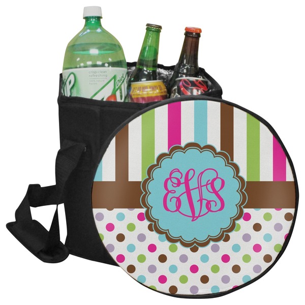 Custom Stripes & Dots Collapsible Cooler & Seat (Personalized)