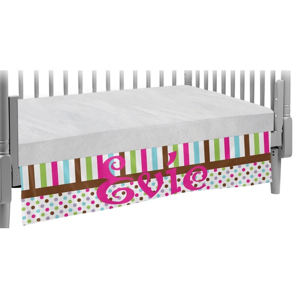 Custom Stripes & Dots Crib Skirt (Personalized)