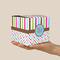 Stripes & Dots Cube Favor Gift Box - On Hand - Scale View