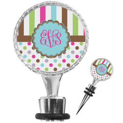 Stripes & Dots Wine Bottle Stopper (Personalized)
