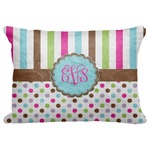 Stripes & Dots Decorative Baby Pillowcase - 16"x12" (Personalized)