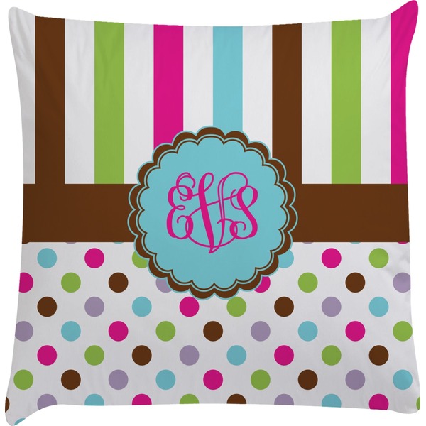 Custom Stripes & Dots Decorative Pillow Case (Personalized)