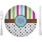 Stripes & Dots Glass Lunch / Dinner Plate 10" (Personalized)
