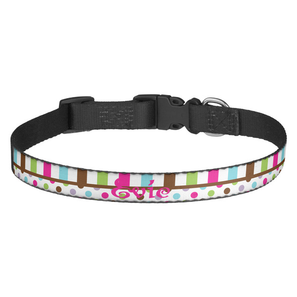 Custom Stripes & Dots Dog Collar - Medium (Personalized)