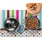 Stripes & Dots Dog Food Mat - Small w/ Monogram