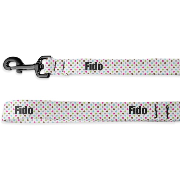 Custom Stripes & Dots Deluxe Dog Leash - 4 ft (Personalized)