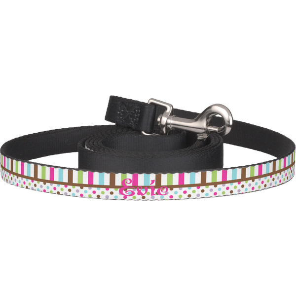 Custom Stripes & Dots Dog Leash (Personalized)
